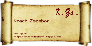 Krach Zsombor névjegykártya